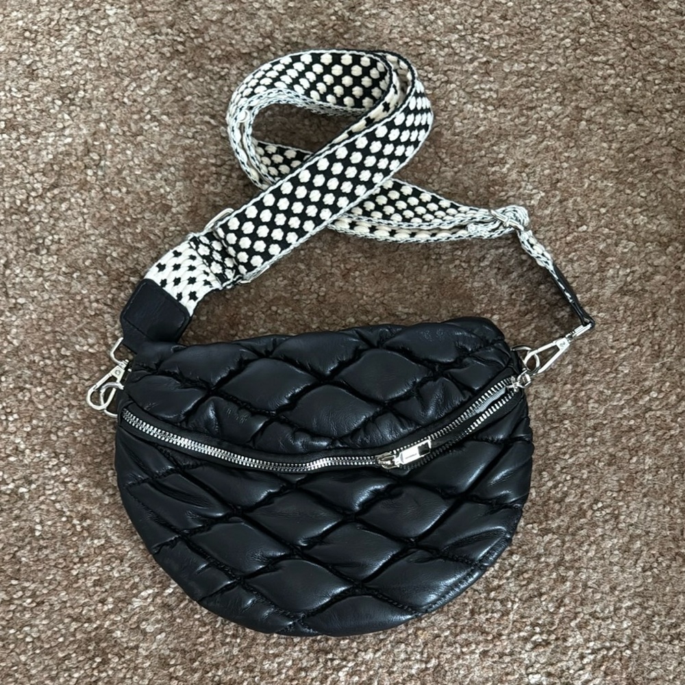 Black Quilted Crossbody Bag